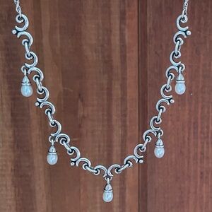 Rare James Avery Victorian Necklace with 5 Pearl Drops Sterling Silver
